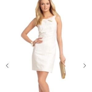 Beautiful Gold & White Lilly Pulitzer Sheath Dress